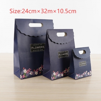 fifty pcs new art post paperboard candy packaging velcro sealing carrying gift bag (size:24cm×32m×10.5cm)