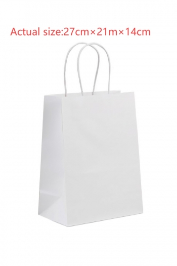 fifty pcs new white kraft paper fashion takeaway milk tea packing bags mid-autumn festival gift bag (size:27cm×21m×14cm)