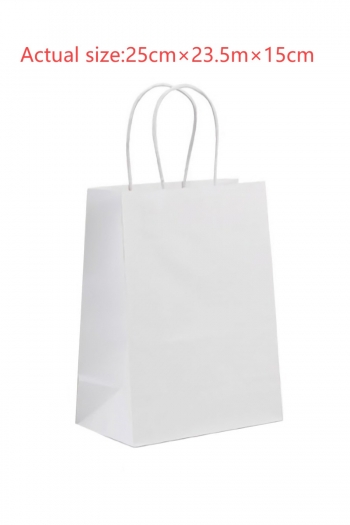fifty pcs new white kraft paper fashion takeaway milk tea packing bags mid-autumn festival gift bag (size:25cm×23.5m×15cm)