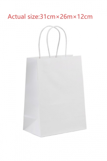 fifty pcs new white kraft paper fashion takeaway milk tea packing bags mid-autumn festival gift bag (size:31cm×26m×12cm)