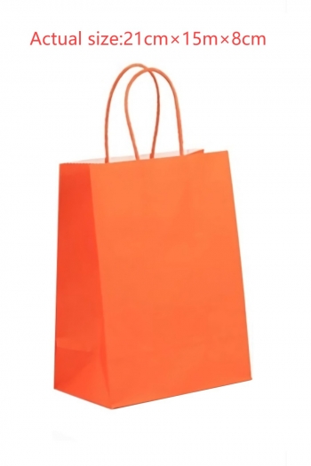 Fifty pcs new orange kraft paper fashion takeaway milk tea packing bags mid-autumn festival gift bag (size:21cm×15m×8cm)