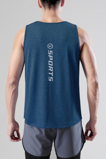 Sports plus size slight stretch letter quick-dry men's vest size run small