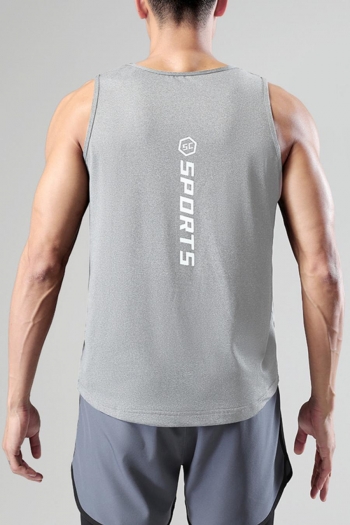 Sports plus size slight stretch letter quick-dry men's vest size run small