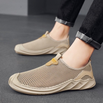casual lazy all-match breathable men's thin mesh shoes