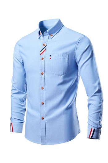 casual plus size non-stretch button pocket striped men's shirt size run small
