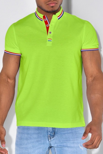 casual men plus size slight stretch 7 colors all-match polo shirt