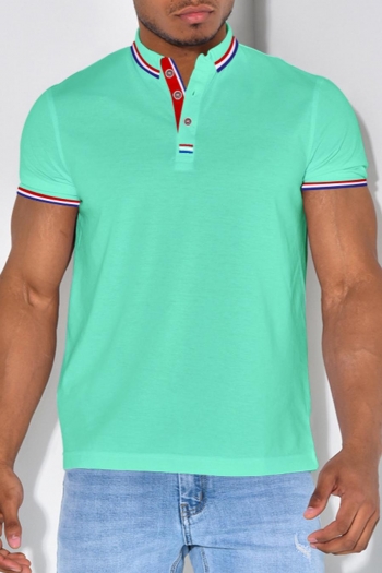 casual men plus size slight stretch short sleeve all-match polo shirt