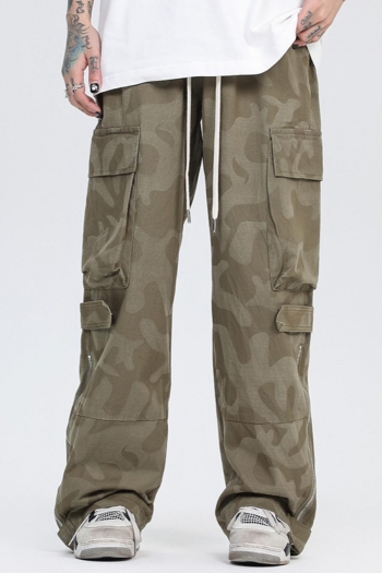 casual men plus size non-stretch camo printing cargo pants(size run small)