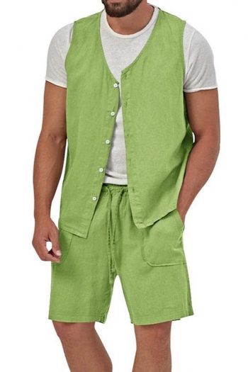 casual men plus size non-stretch 6 colors vest & shorts set(no white t-shirt)
