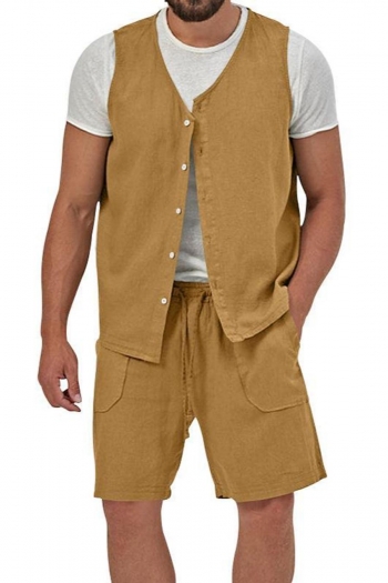 casual men plus size non-stretch 2 colors vest & shorts set(no white t-shirt)