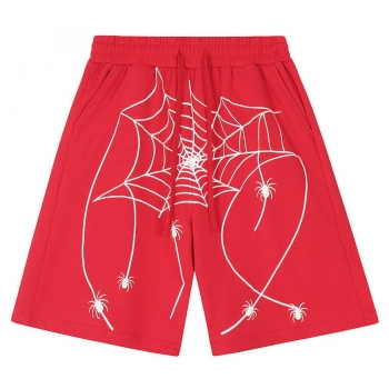 casual men plus size non-stretch spider web fixed print shorts(size run small)
