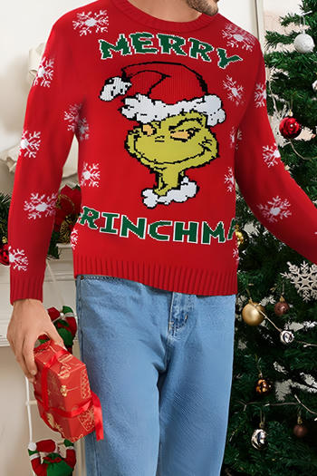 christmas men parent-child couple plus size stretch all-match sweater