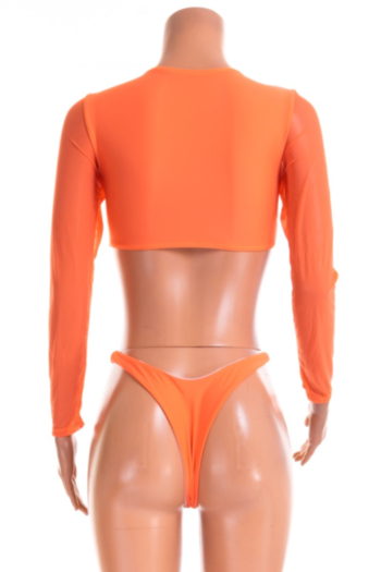High Quality Mesh Long-Sleeves Sexy Swimsuit