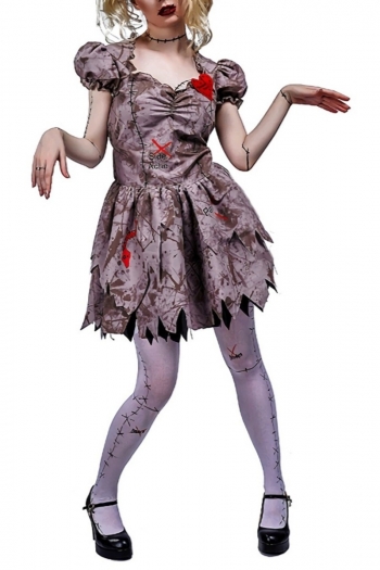 new halloween cosplay scary bloody thread lift zombie bride costume(with headdress, no socks)