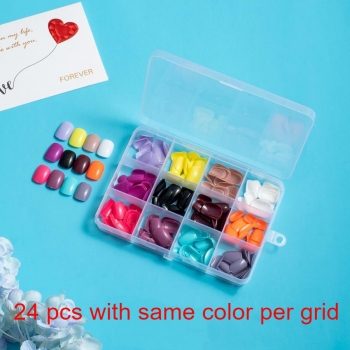 two hundred and eighty eight pcs 12 colors small round armor fake nails x3 boxes(contain 36 pcs tapes)