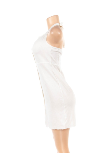 Simple hanging neck denim slim dress