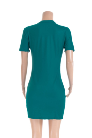 S-XXL stylish personality stretch 3 colors digital print hole bodycon dress