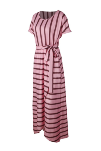 Fashion Stripe Belt Dress