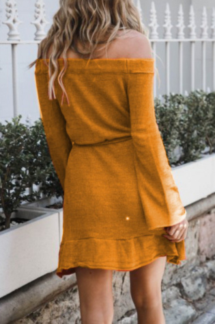 One-necked strapless sexy slim sweater dress