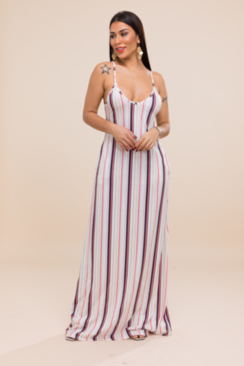 Plus size stylish sexy streak printed sling sleeveless stretch dress