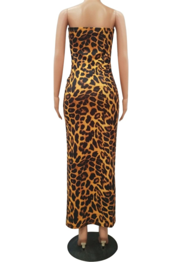 Autumn Winter new plus size leopard print stretch tube top stylish dress with short tops
