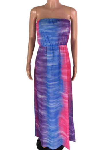 Fashion Sexy Pearl Chiffon Off-Shoulder Multicolor Plus-Size Maxi Dress