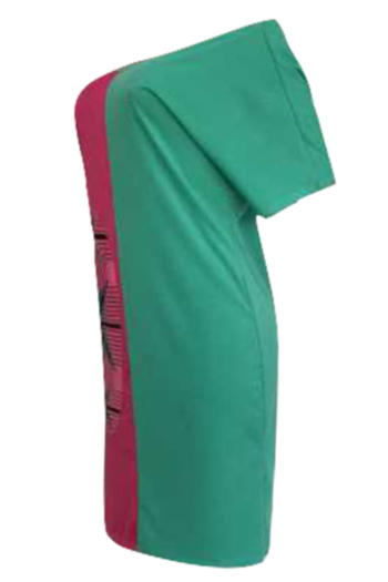  Casual Applique Stylish Short-Sleeved Off-Shoulder Midi Dress