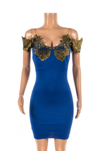 Plus size deep v Lace slim mini dress