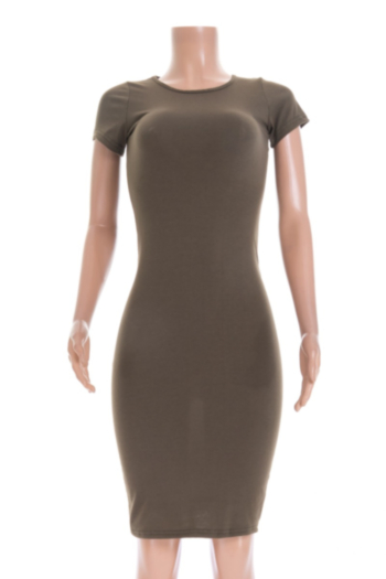 9 Color Pure Color Tight Casual Sexy Dress