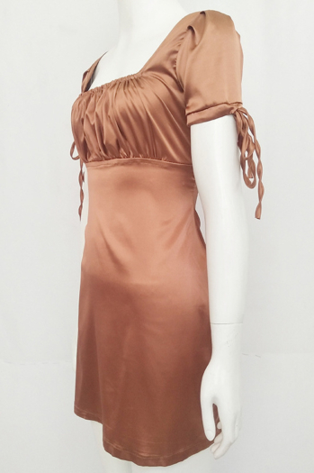 One-neck Short-sleeved Satin Princess Dress