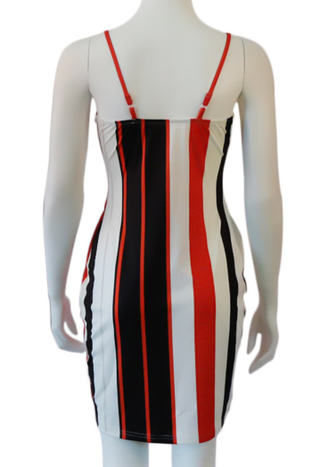 Classic Colorful Striped Straps Tube Top Backpack Mini Dress