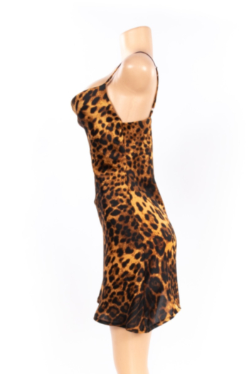 Sling Leopard Print Sexy Without Belt Dress