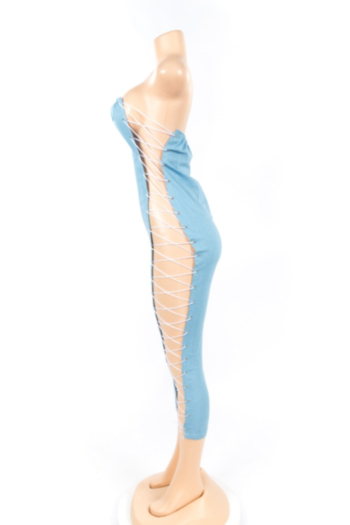 Sexy Side Hole Bandage Tube Top Dress