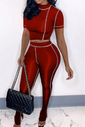 solid color plus size summer new fashion tight simple casual two-piece set (new add colors)