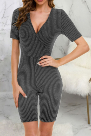 sexy fashion comfortable short-sleeve plus size summer v-neck playsuit