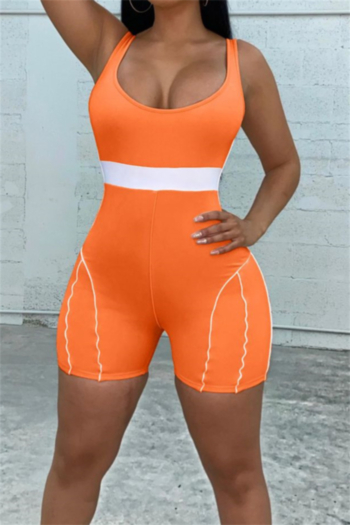 summer new plus size five colors stretch low-cut zip-up back sexy sports hot skinny playsuit