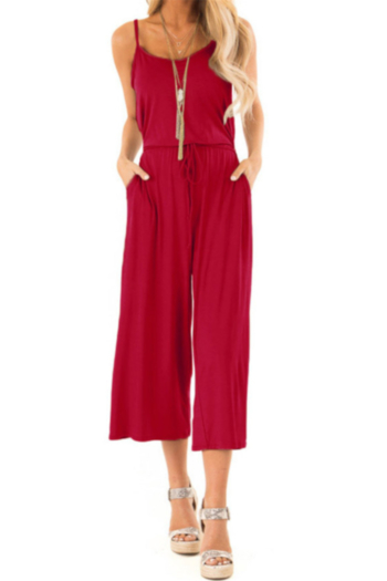 summer style casual solid with pocket jumpsuit