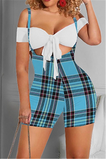 four colors new fashion solid color tube top with lattice batch printing shorts sexy two-piece set