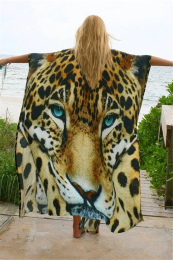 new leopard print sexy beach cover-ups with belt