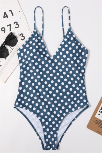 dots print padded adjustable straps sexy simple one-piece bikini