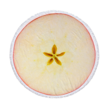 Round apple print tassels quick-drying bath towel beach towel (Diameter:148CM)