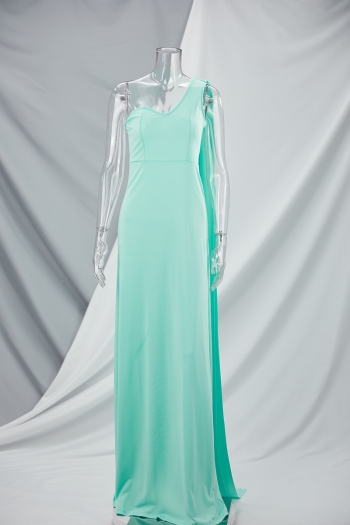 Summer plus size 5 colors solid colorS-4XL one shoulder stretch elegant maxi dress