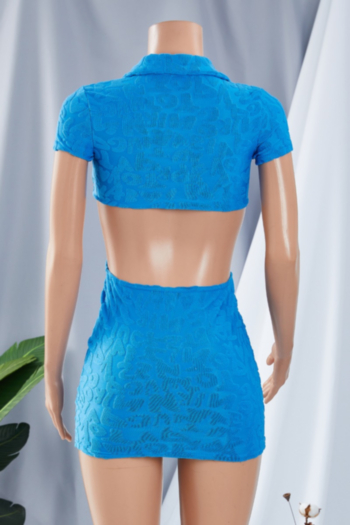 Summer single breasted micro-elastie cutout V-neck three color mini dress