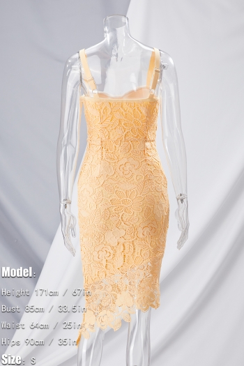 Summer new 2 colors lace solid color patchwork stretch strappy zip-up irregular slim stylish pretty mini dress