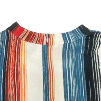 New stylish plus size stripe batch printing laced slim stretch dress