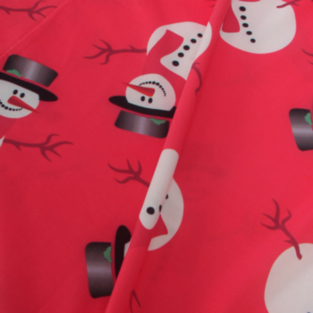 New stylish plus size Christmas element snowman batch printing slim stretch dress