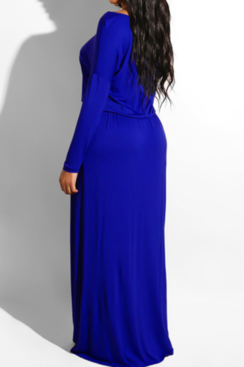New stylish three colors plus size off shoulder stretch waisted dress