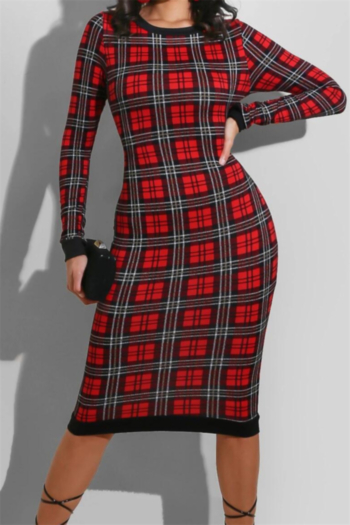 oversize five colors lattice print stretch backless stylish casual dress