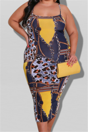 oversize digital fixed printing stretch sling sexy bodycon dress