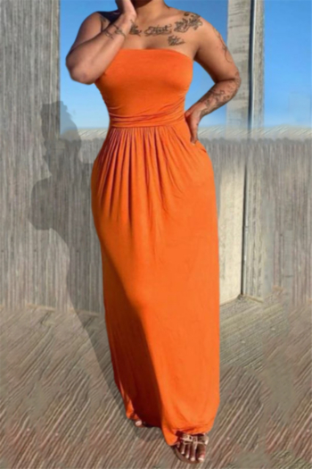 plus size 6 colors solid strapless sexy maxi dress